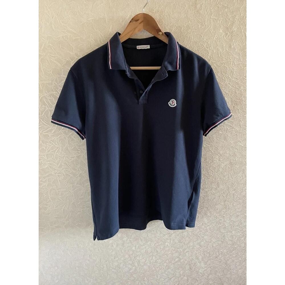 Polo Moncler size M dark blue man, Cotton Shirt USED